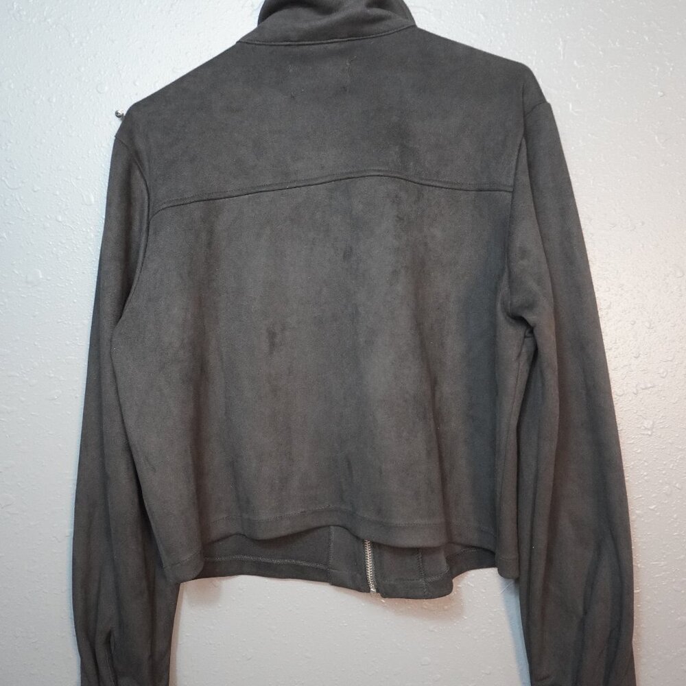 Ookie And Lala Womens Black Suede Zip Up MotorCycle Jacket Size Medium - Picture 5 of 5